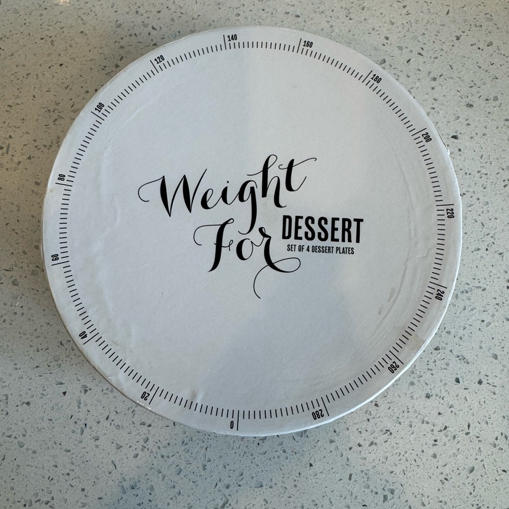 ✨ NWT Z Gallerie “Wait for Dessert” Dessert Plates – Set of 4 | New in Box ✨ - Picture 2 of 5